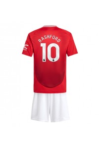 Fotbalové Dres Manchester United Marcus Rashford #10 Dětské Domácí Oblečení 2024-25 Krátký Rukáv (+ trenýrky)